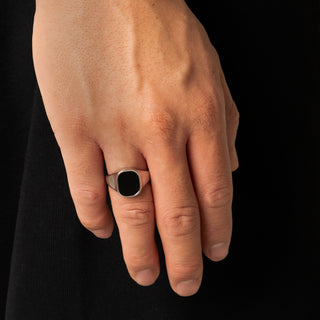 Black Onyx Signet Ring (Silver)