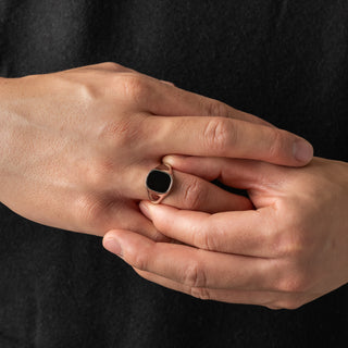 Black Onyx Signet Ring (Silver)