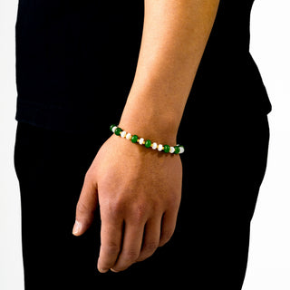 Green Jade Pearl Bracelet (Gold)