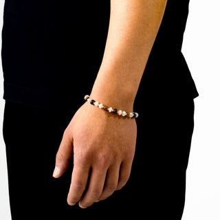 Tiger Eye Onyx Pearl Bracelet  (Gold)