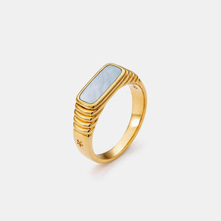 Mother of Pearl Bar Ring (Gold)