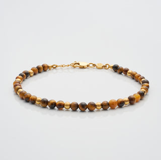 Tiger Eye Beads Bracelet (Gold)