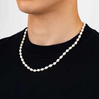 Rice Pearl Necklace (Gold)