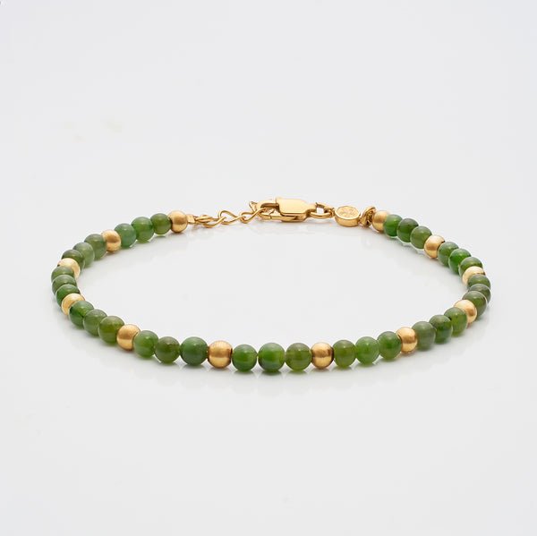 アクセサリー KY9 JM Green Jade Beads Bracelet (Gold) Green Jade Beads Bracelet (Gold) – KY9 JM