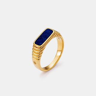 Lapis Lazuli Bar Ring (Gold)