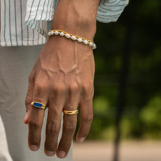 Lapis Lazuli Bar Ring (Gold)