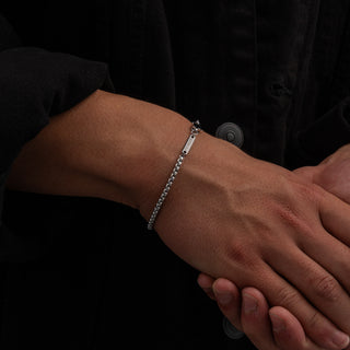 Round Box Bracelet 3mm (Silver)