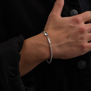 Round Box Bracelet 3mm (Silver)