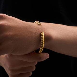 Rope Cuff Bangle 6.5mm (Gold)