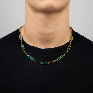Malachite Barlink Necklace (Gold)