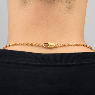 Turquoise Barlink Necklace (Gold)