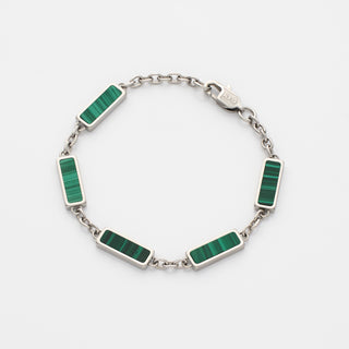 Malachite Barlink Bracelet (Silver)