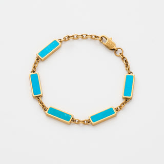 Turquoise Barlink Bracelet (Gold)