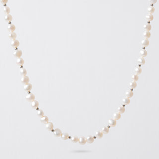 Real Pearl Necklace (Silver)