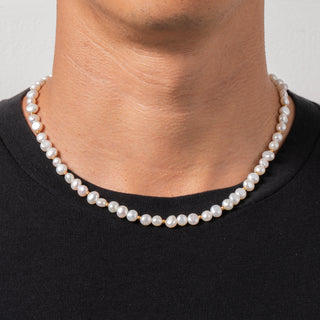 Real Pearl Necklace (Gold)