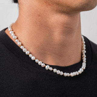 Real Pearl Necklace (Gold)