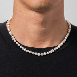 Real Pearl Necklace (Silver)