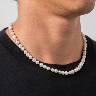 Real Pearl Necklace (Silver)