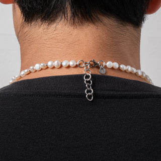 Real Pearl Necklace (Silver)