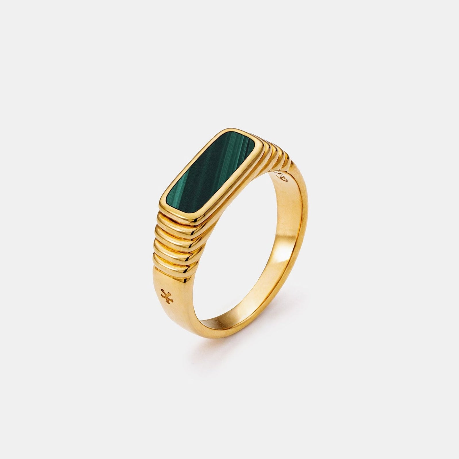Malachite Bar Ring (Gold) – KY9 JM