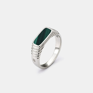 Malachite Bar Ring (Silver)